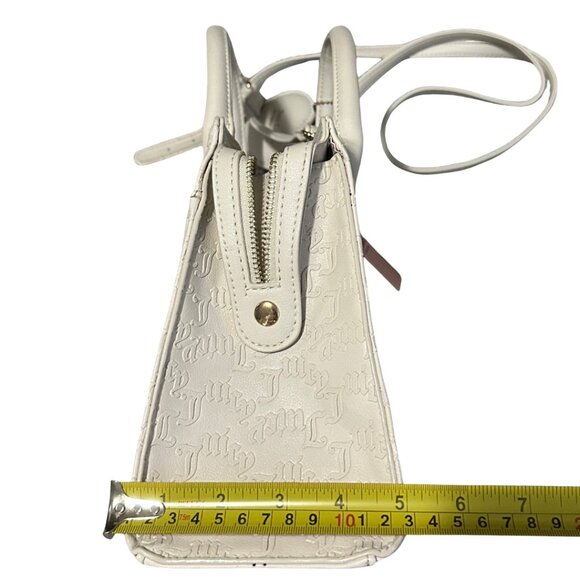 NWT Juicy Couture Crossbody Purse Ladylike Satchel Bag Cream White Crystal - Picture 9 of 12